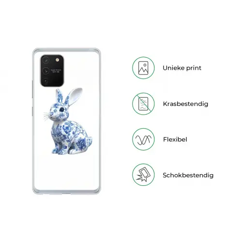 Delftsblauw - Haasje - Wit Telefoonhoesje Samsung Galaxy S10 Lite klein -specsS10Lite