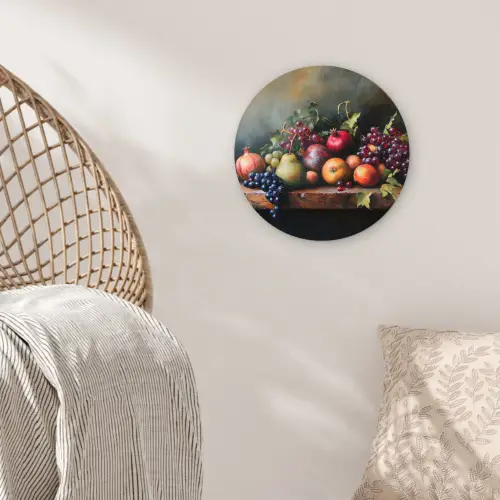 Rustiek - Stilleven - Fruit Wandcirkel kunststof plaat 5mm dik klein -sfeer5