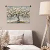 Boom - Bloemen - Wit - Natuur - Kunst Wandkleed katoen klein -sfeer4