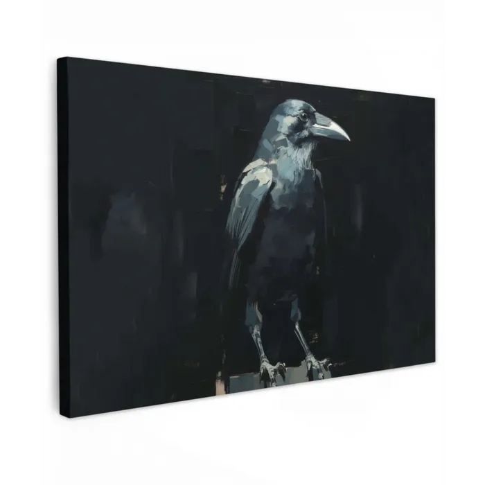 Raaf - Vogels - Zwart canvas 2cm klein -z3d