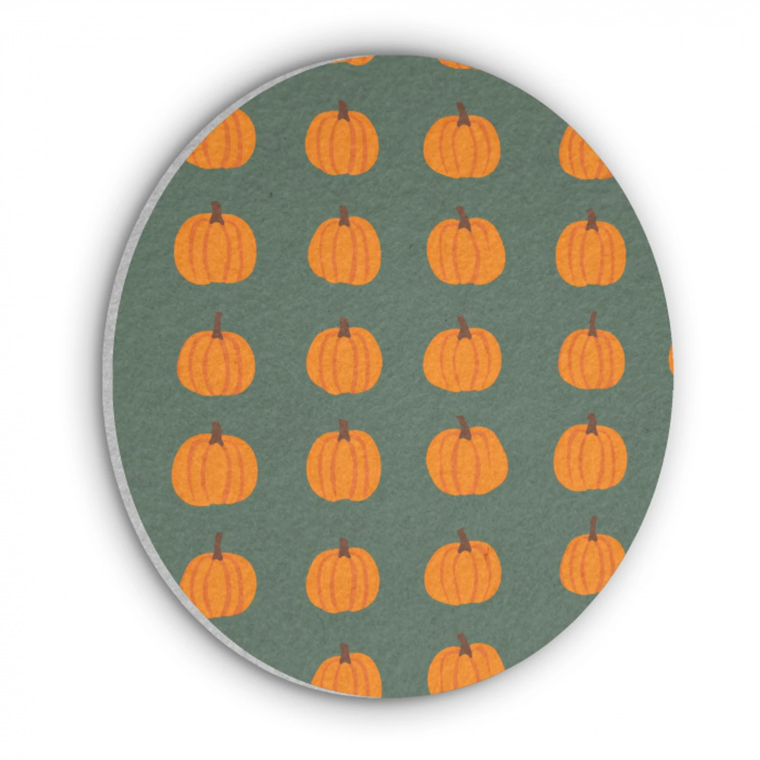 Pompoen - Patroon - Oranje Akoestische PET Vilt - Rond klein 838 -3d