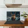 Hert - Kerst - Winter - Sneeuw - Kerstkrans keuken achterwand spatscherm klein -sfeer2