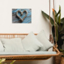 Hart - Touw - Hout - Rustiek tuinposter los doek klein -sfeer7