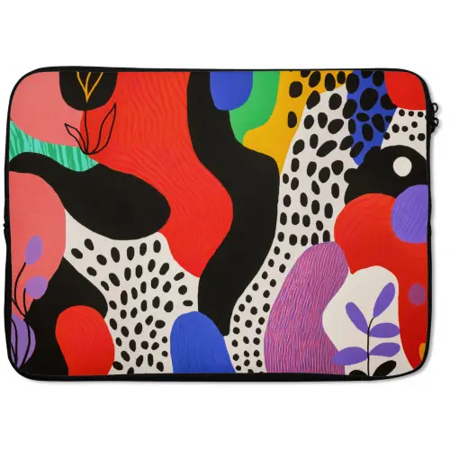 Abstract - Vormen - Kleuren - Stippen laptophoes neopreen klein -zkaufland3dotto