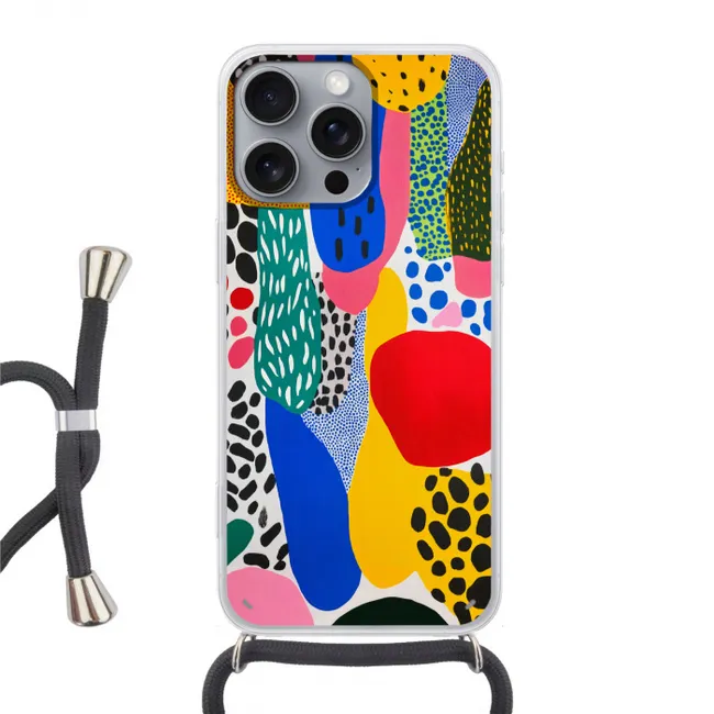 Telefoonhoesje met koord - Stippen - Vormen - Modern - Kleuren