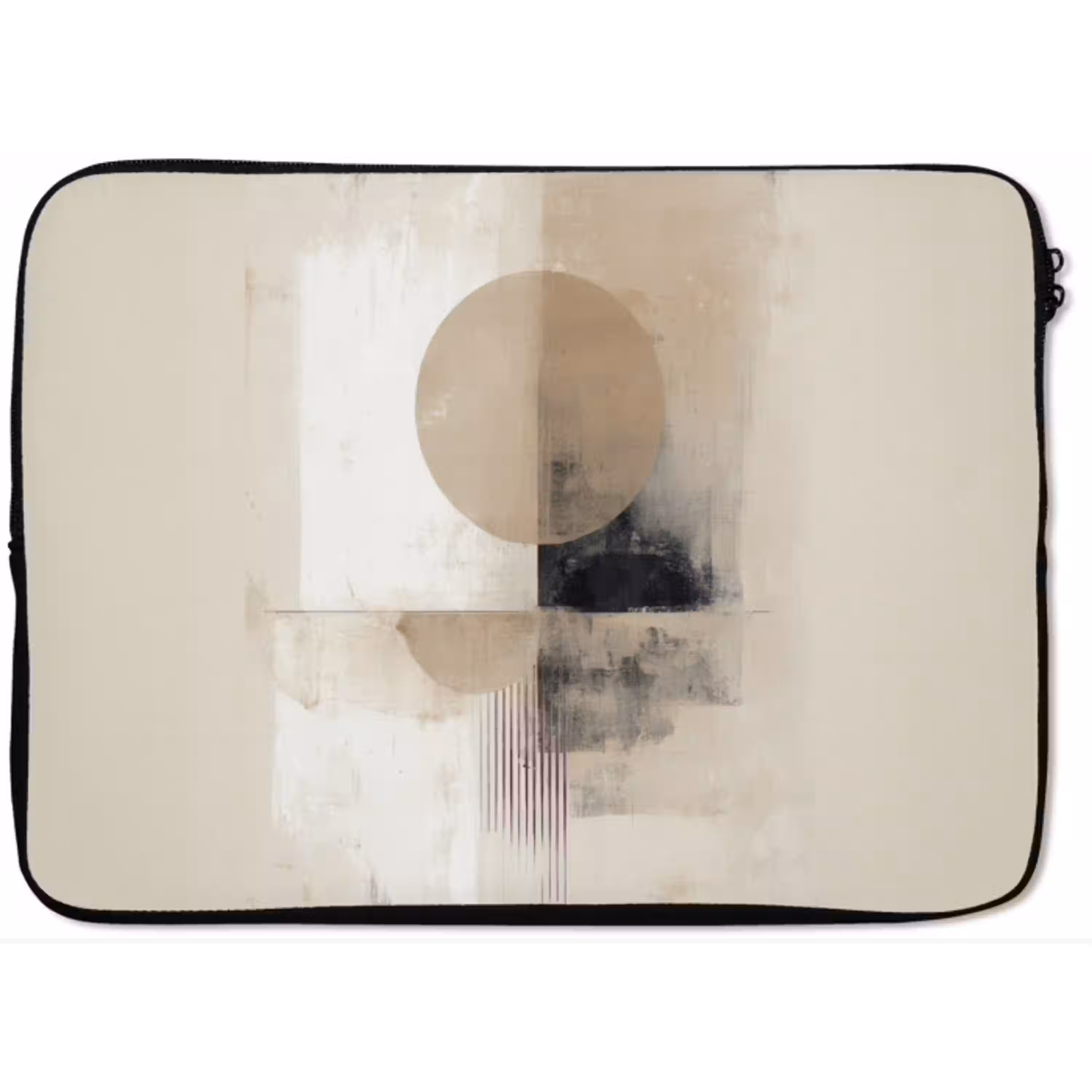 Cirkel - Compositie - Diepte - Beige laptophoes neopreen klein -zkaufland3dotto