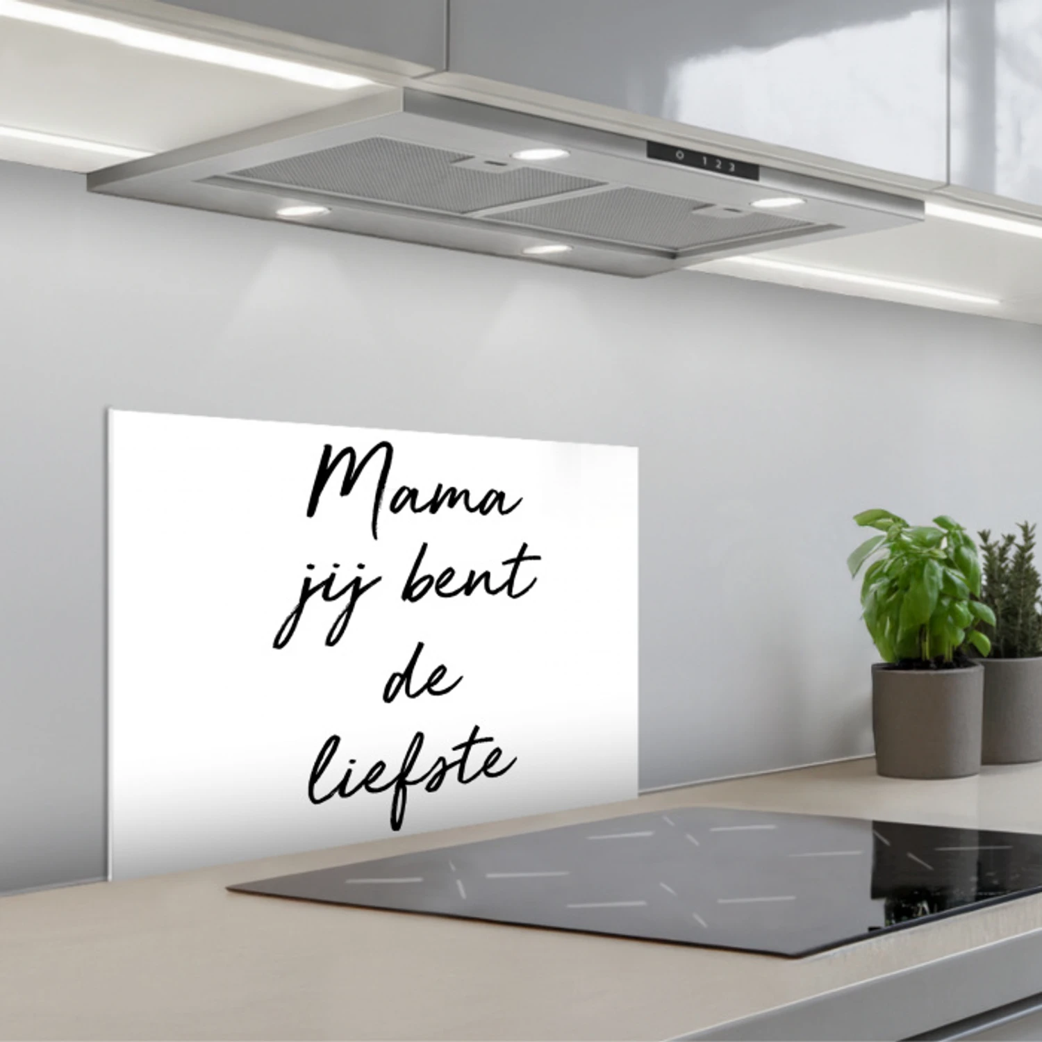 Quotes - Mama jij bent de liefste - Moeder - Spreuken keuken achterwand spatscherm klein -3d_schuin