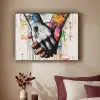 Graffiti - Handen - Vintage - Street art Textielframe zwart klein -sfeer1