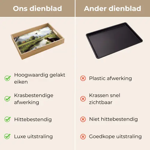 Kat - Beekje - Weide Dienblad Rechthoek middel -USP_VergelijkingNL