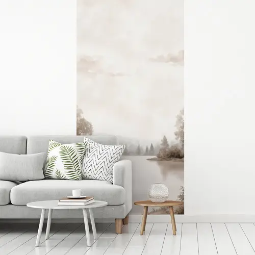 Rivierlandschap - Minimalistisch - Aardetinten fotobehang vinyl groot -woonkamer