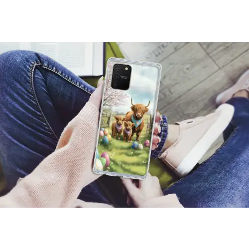 Schotsehooglanders - Paaseieren - Lente Telefoonhoesje Samsung Galaxy S10 Lite klein -handS10Lite