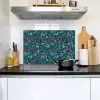 Golven - Retro - Blauw - Patroon Inductie beschemer met haakjes klein 777 -sfeer2