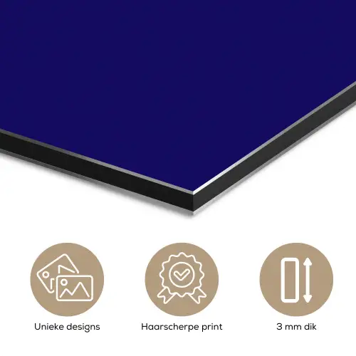 Why not - Blauw - Handgeschreven aluminium wit klein -closeup_NL