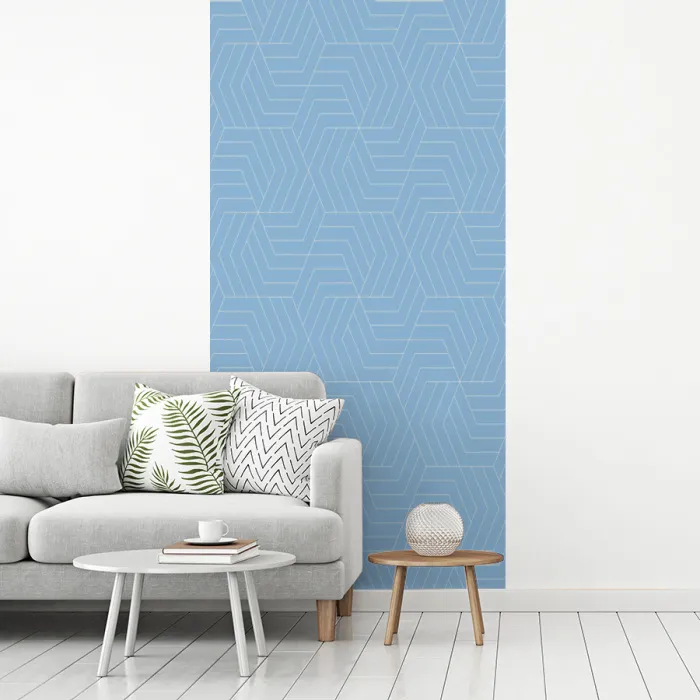 Blauw - Wit - Lijnen - Patroon fotobehang vinyl groot 64 -woonkamer