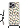 Retro - Disco - Bloemen - Discobal Hoesje iPhone 16 Pro Max met koord klein 804 -3d