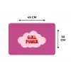 Girl power - Wolk - Roze Placemat vinyl groot -specs