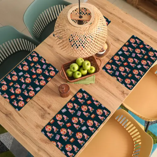 Rolschaatsen - Patroon - Disco Placemat vinyl groot 368 -zzsfeer5_Kitchenyeah-website