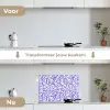 Patronen - Beige - Blauw - Lijnen keuken achterwand spatscherm klein 900 -voor_na_NL