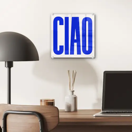 Ciao - Hoofdletters - Blauw - Minimalistisch plexiglas 5mm klein -sfeer6