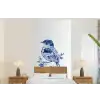 Vogel - Delfts blauw - Illustratie - Bloemen fotobehang vinyl groot -bed