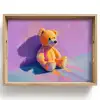 Teddybeer - Schaduw - Penseelstreken - Paars Dienblad Rechthoek middel -z3d_shopping