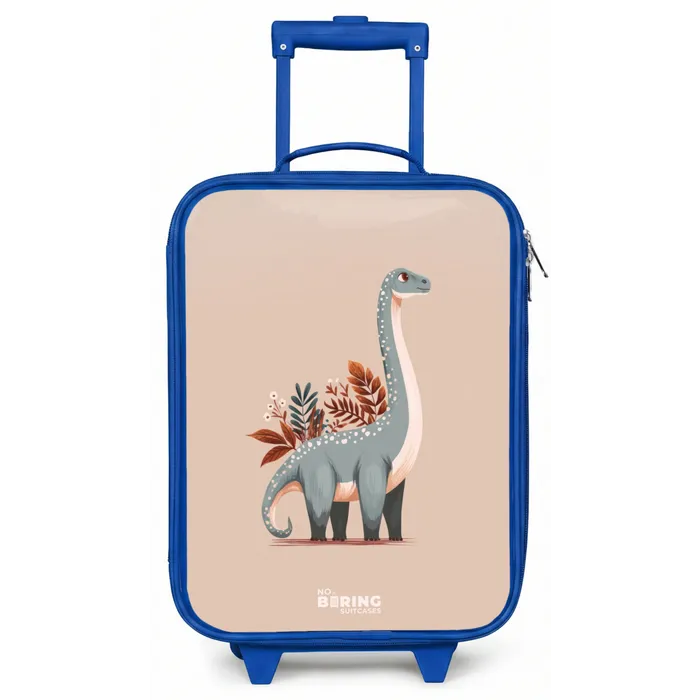 Blauwe dinosaurus op een beige achtergrond Kinderkoffer - Blauw klein -zz3dotto