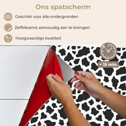 Koe - Vlekken - Patroon - Zwart keuken achterwand spatscherm klein 900 -spatscherm_NL