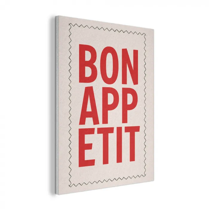 Blokletters - Rood - Kartelrand PET vilt klein -3d
