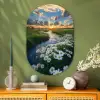 Beekje - Landschap - Margriet Wandcirkel Ovaal Glas middel -sfeer2