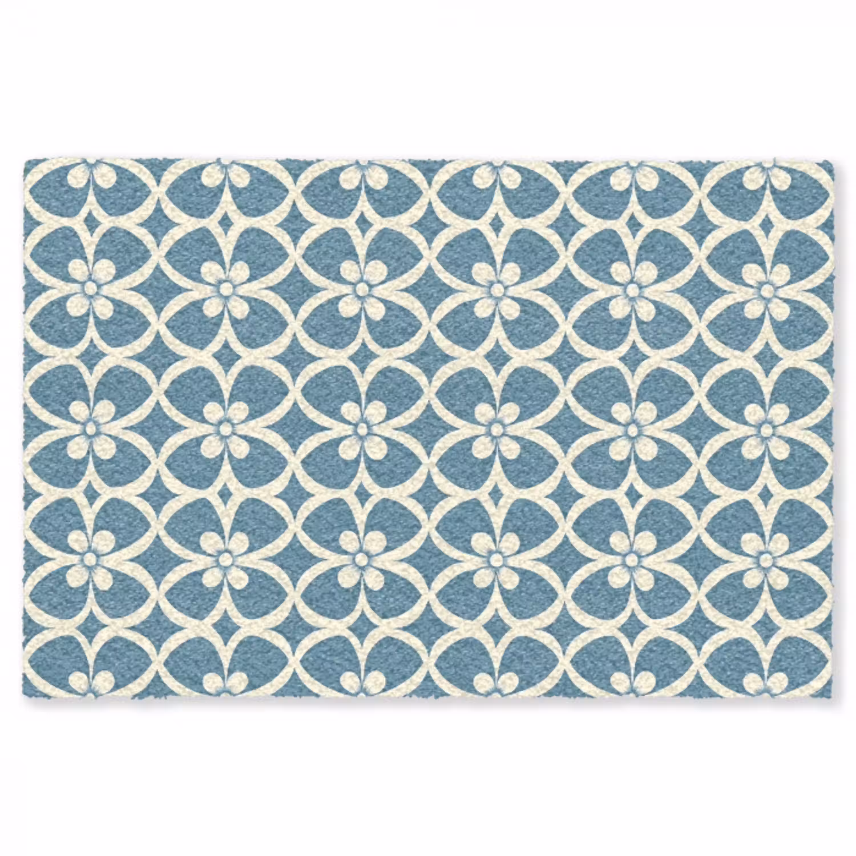 Patroon - Symmetrisch - Blauw Vloerkleed Rechthoek klein 1091 -3d