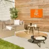 Oranje - Blauw - Go get that dream Tuinposter op houten frame 2 cm dik klein -sfeer2