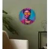 Vrouw - Kauwgom - Zonnebril - Oranje Wandcirkel plexiglas klein -sfeer3