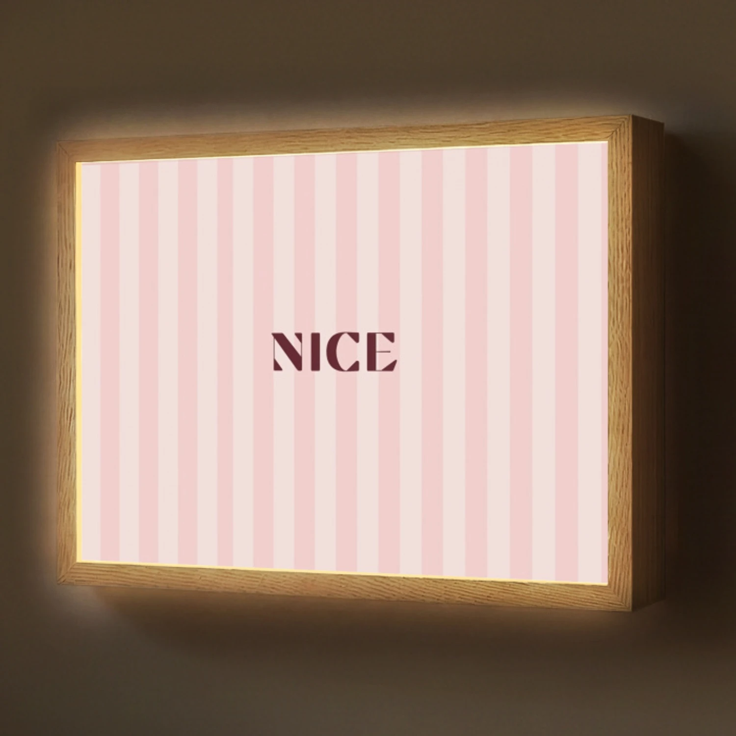 Nice - Strepen - Roze Light Box met batterij (Wandlamp) middel -z3d_website