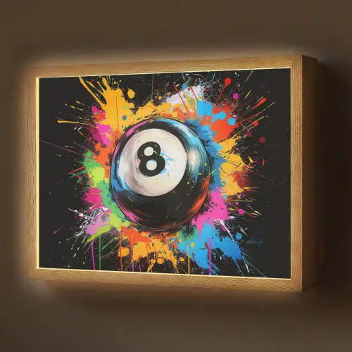 Graffiti - Sport - Pool bal - Biljart Light Box met batterij (Wandlamp) middel -z3d_website