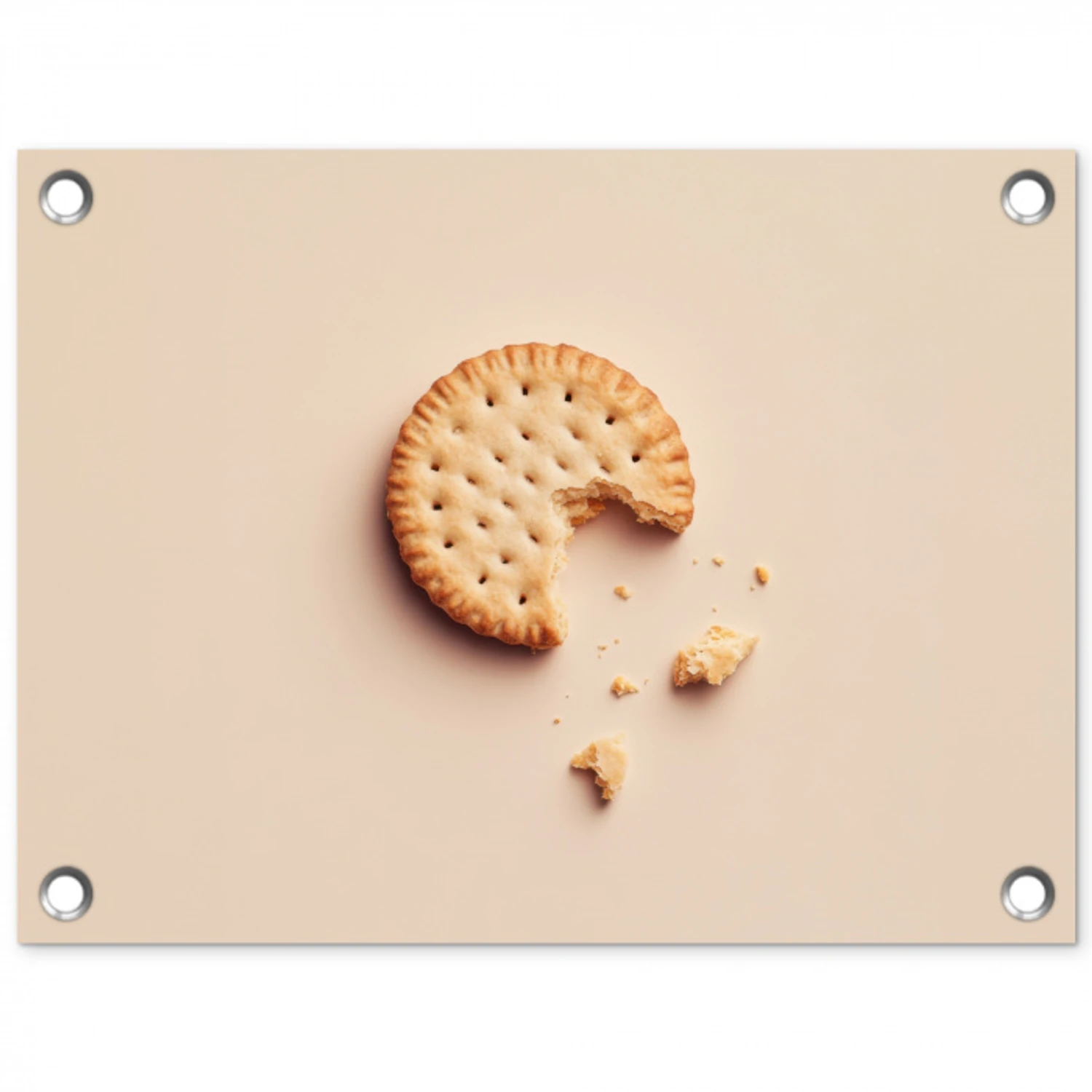 Koekje - Kruimels - beige tuinposter los doek klein -3d