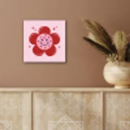Bloem - Roze - Hartjes aluminium wit klein -sfeer4