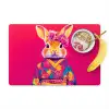 Konijn - Bloemen - Kleurrijk - Kimono Placemat vinyl groot -zzzproduct_Kitchenyeah-website