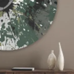 Voetbal - Verf - Spetters - Groen Akoestische PET Vilt - Rond klein -sfeer5_closeup