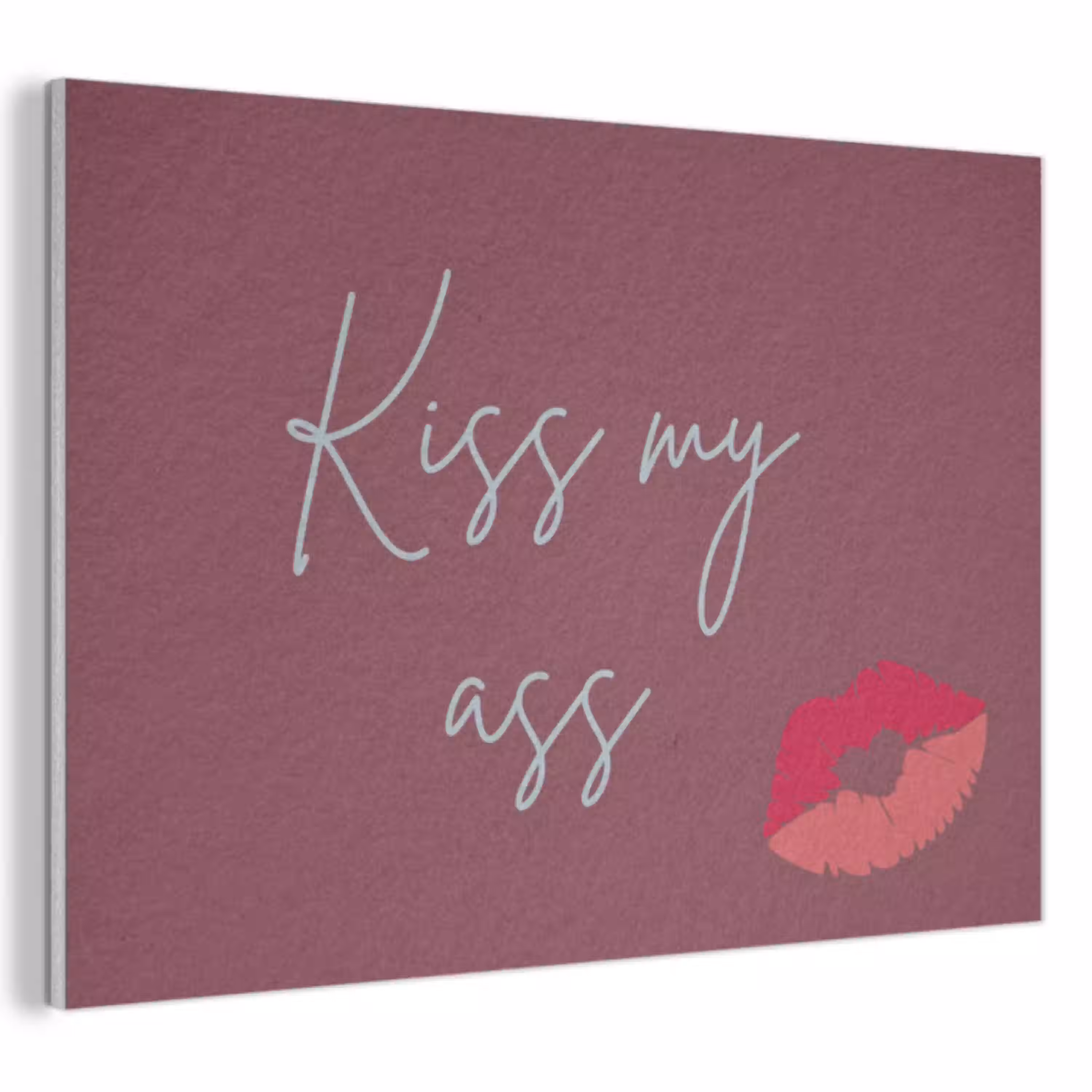 Kiss my ass - Lip - Bordeaux PET vilt klein -3d