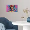 Vrolijk portret - Vrouw - Bloemenkroon poster papier klein -sfeer3