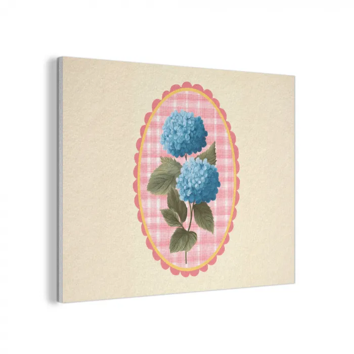 Bloemen - Blauw - Lijst - Bladeren PET vilt klein -3d