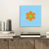 Bloem - Smiley - Kleurrijk aluminium wit klein -sfeer1