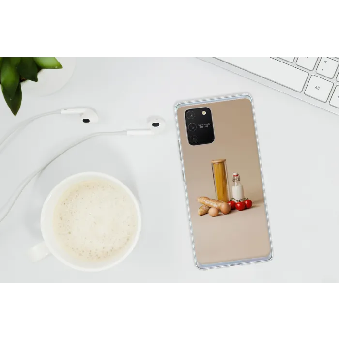 Spaghetti - Melk - Tomaten - Eieren - Brood Telefoonhoesje Samsung Galaxy S10 Lite klein -oordopS10Lite
