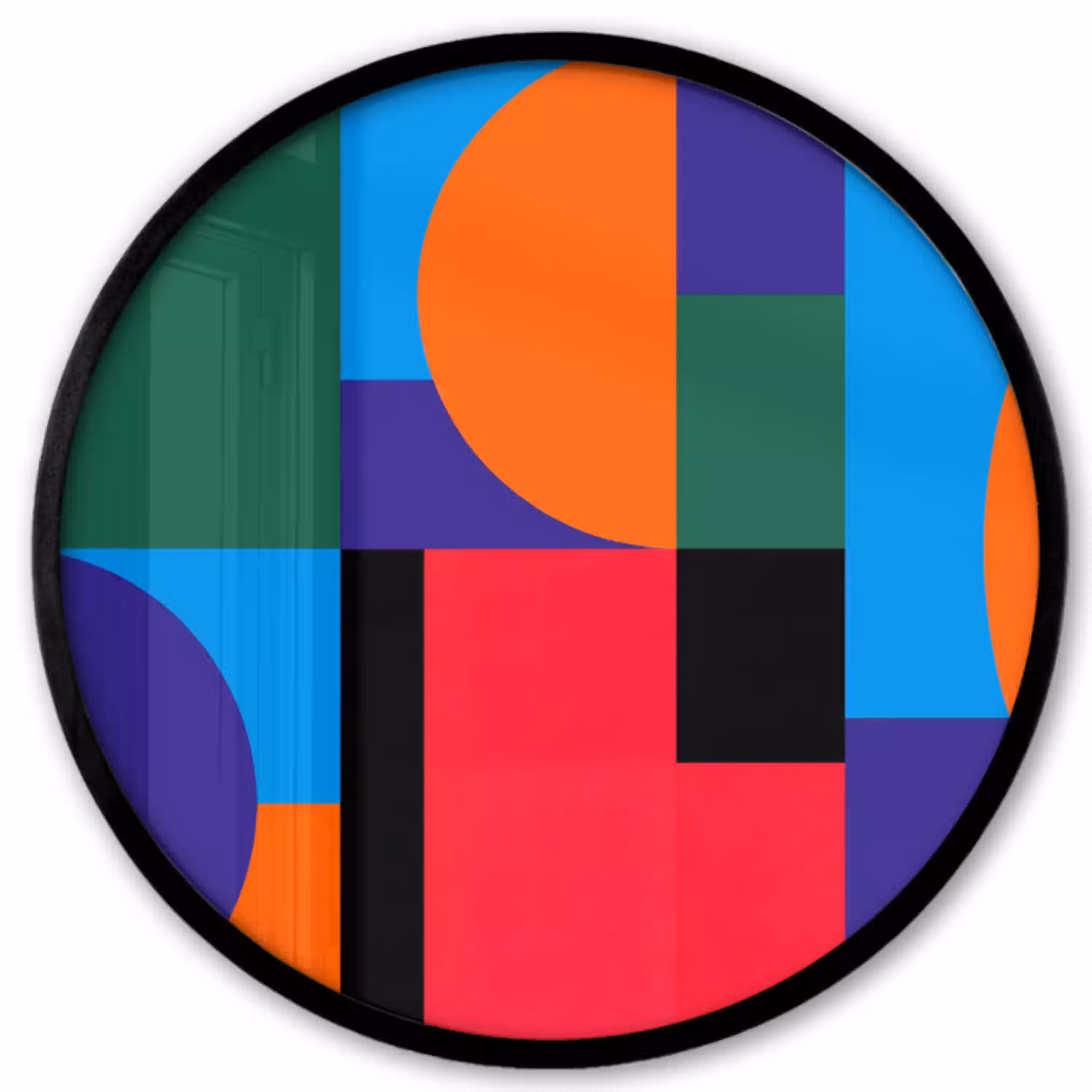Geometrisch - Abstract - Vormen - Kleurrijk - Modern Fotolijst rond zonder passe partout klein -3d