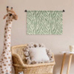 Zebra - Motief - Groen Wandkleed katoen klein 269 -wsfeer5_kind