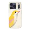 Vogel - Minimalistisch - Geel Telefoonhoesje iPhone 17 Pro klein -3d