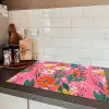 Roze - Bloemen - Wit - Oranje Inductie beschermer vinyl 3mm klein -sfeer3