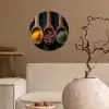 Houten - Lepels - Specerijen - Kruiden Wandcirkel behangsticker klein -sfeer1