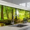 Bos - Landschap - Water - Bomen - Zon - Groen - Natuur keuken achterwand 2 middel -3d_schuin