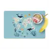 Wereldkaart - Zeeleven - Blauw Placemat vinyl groot -zzzproduct_Kitchenyeah-website